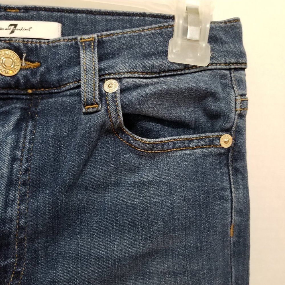 7FAM jeans 27 High Waist Skinny Slim Illusion Luxe Lovestory denim stretch - Picture 4 of 16